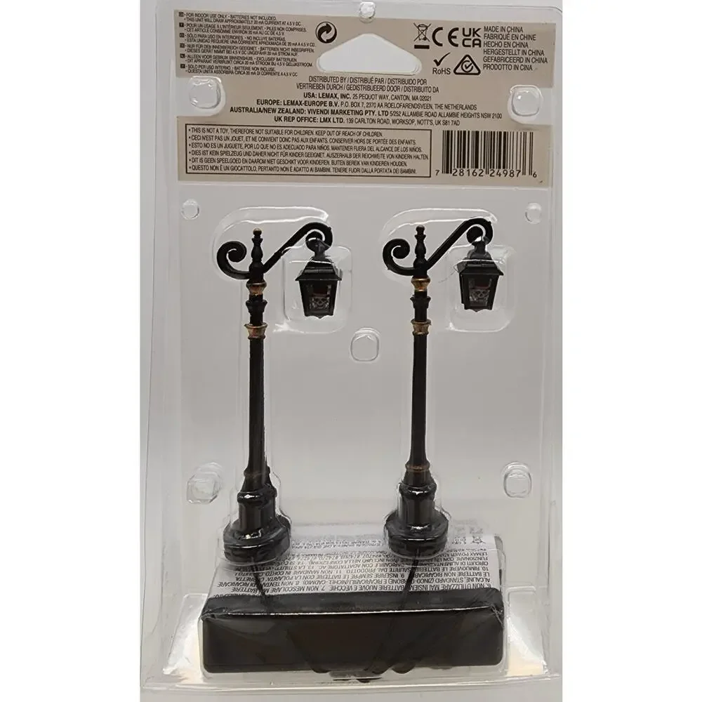 Lemax Halloween Spooky Town 2022 Skeleton Deco Lamps Lighted Accessory #24987